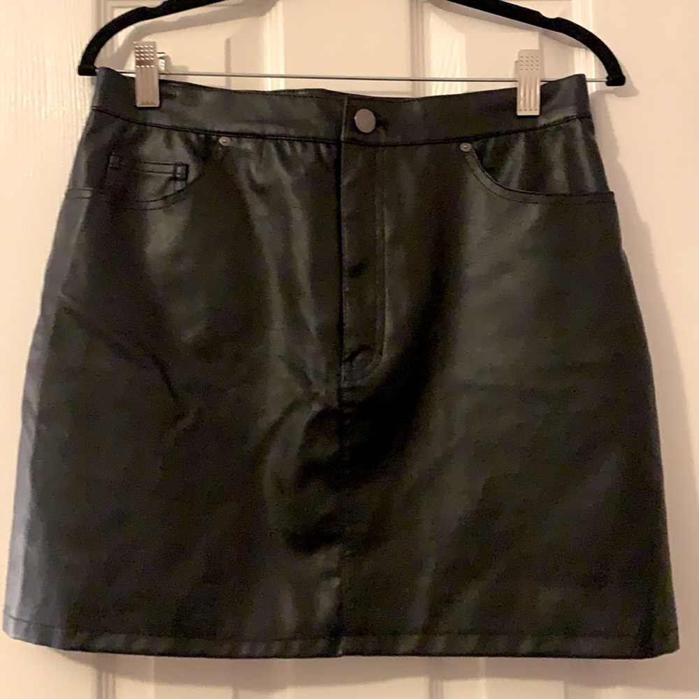 H&M vegan leather mini skirt